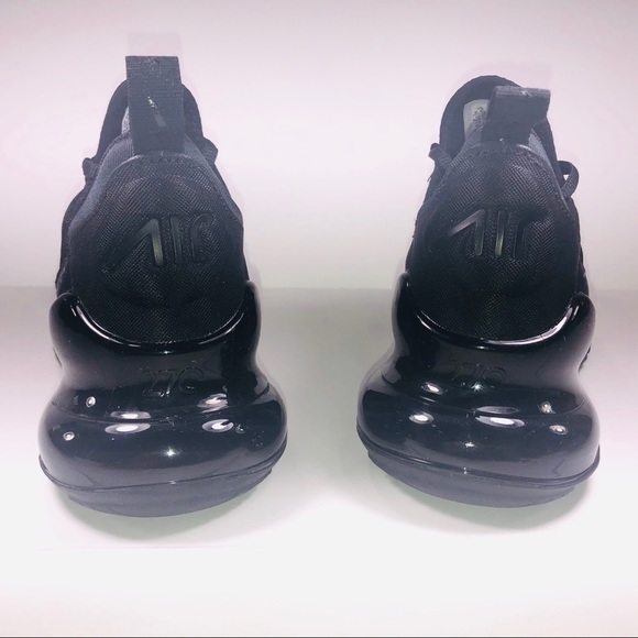 Nike Air Max 270 GS Triple Black Athletic Sneakers - Picture 5 of 9